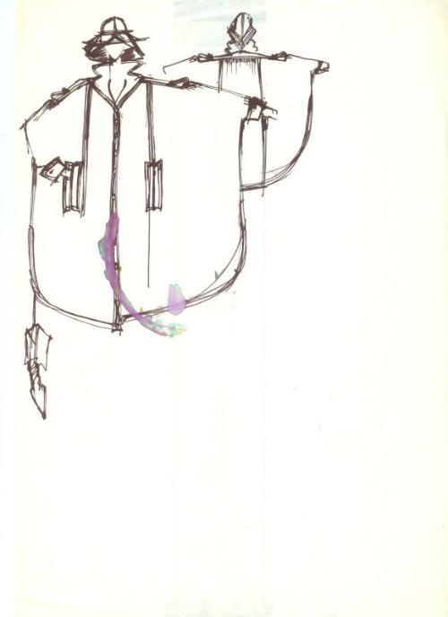 Drawing of Coat for the Spring/Summer 1975 Collection