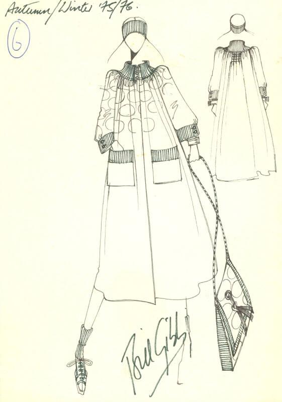 Drawing of Coat for Autumn/Winter 1975/1976 Collection