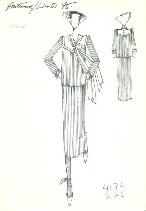 Drawing of Top and Skirt for Autumn/Winter 1975 Collection