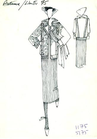 Drawing of Jacket and Dress for Autumn/Winter 1975 Collection