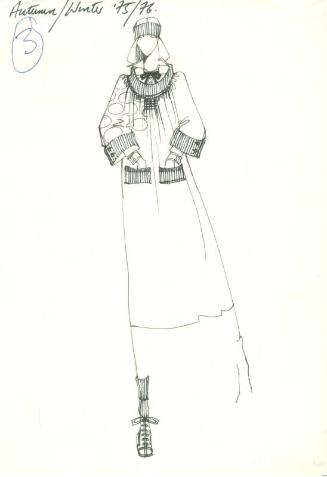 Drawing of Smock Coat for Autumn/Winter 1975/76 Collection