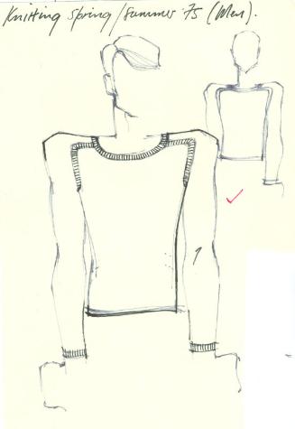 Drawing of Man's Jumper for the Spring/Summer 1975 Knitwear Collection