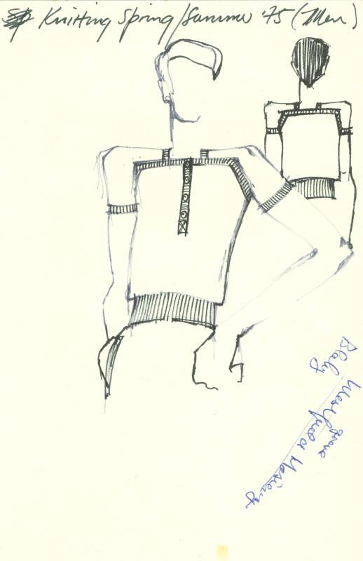 Drawing of Man's Jumper for the Spring/Summer 1975 Knitwear Collection