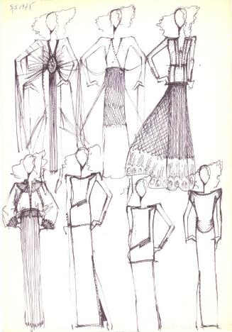 Multidrawing of Dresses, Tops and Skirts for the Spring/Summer 1975 Collection