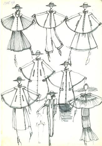 Multidrawing of Tops, Skirts and Trousers for the Spring/Summer 1975 Collection