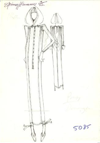 Drawing of Dress for the Spring/Summer 1975 Collection