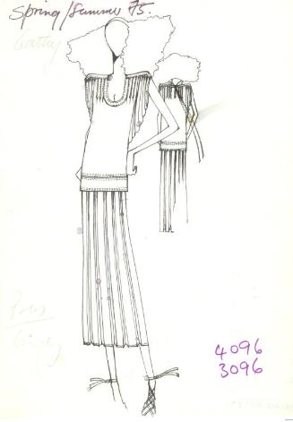 Drawing of Top and Skirt for the Spring/Summer 1975 Collection