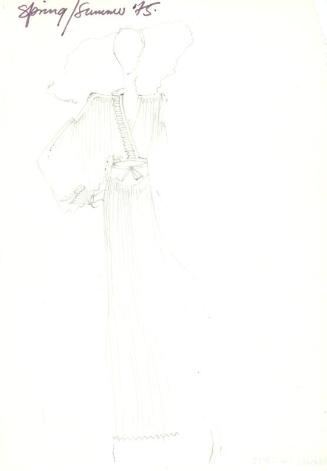 Drawing of Dress for the Spring/Summer 1975 Collection