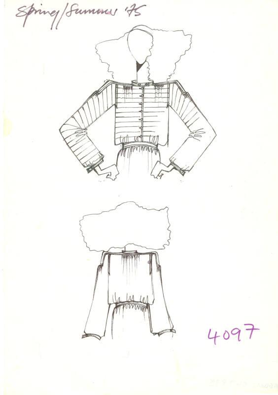 Drawing of Top for the Spring/Summer 1975 Collection