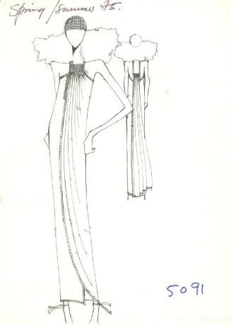 Drawing of Dress for the Spring/Summer 1975 Collection