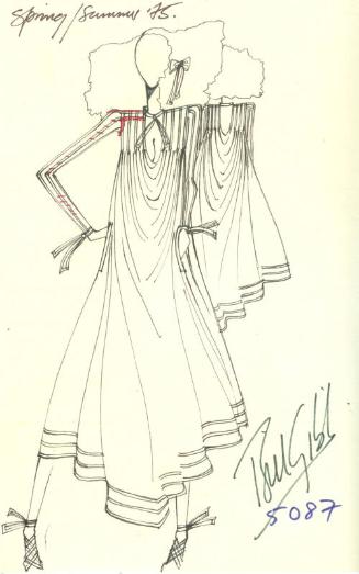 Drawing of Dress for the Spring/Summer 1975 Collection