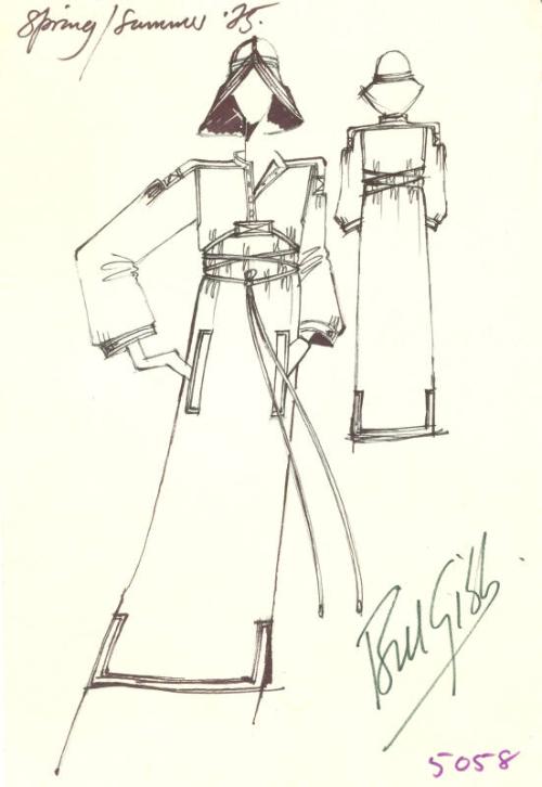 Drawing of Dress for the Spring/Summer 1975 Collection