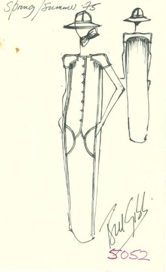 Drawing of Dress for the Spring/Summer 1975 Collection