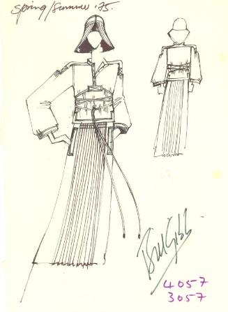 Drawing of Top and Skirt for the Spring/Summer 1975 Collection