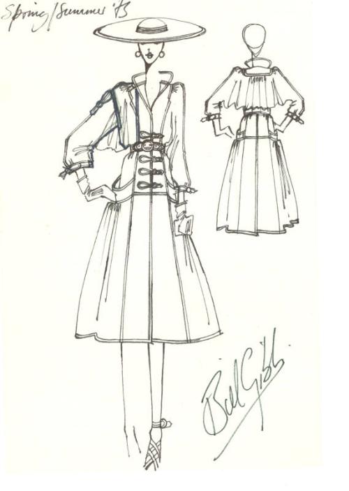 Drawing of Dress for the Spring/Summer 1975 Collection