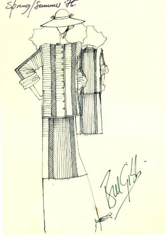 Drawing of Jacket and Skirt for the Spring/Summer 1975 Collection
