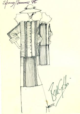 Drawing of Jacket and Skirt for the Spring/Summer 1975 Collection