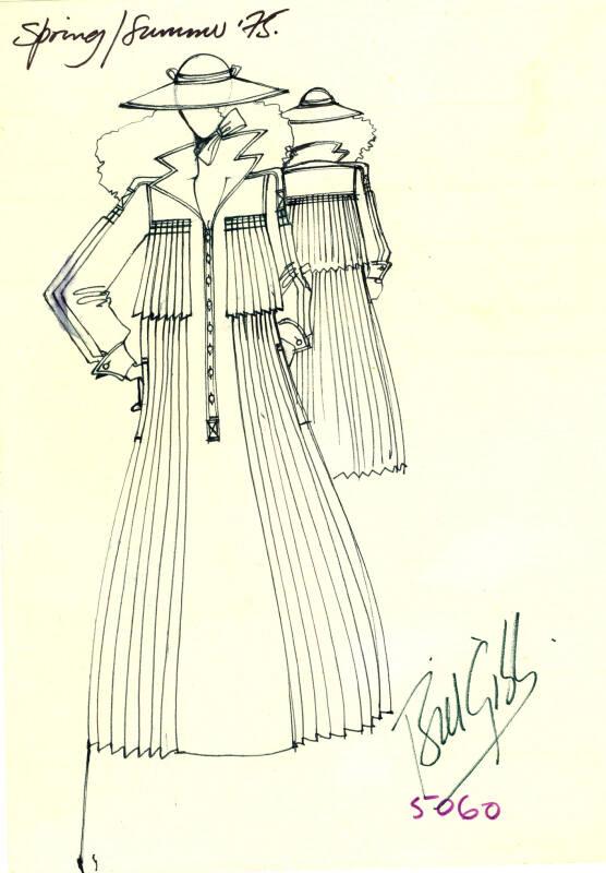 Drawing of Dress for the Spring/Summer 1975 Collection