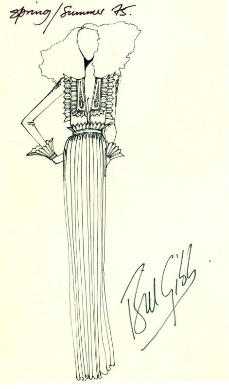 Drawing of Top and Skirt for the Spring/Summer 1975 Collection