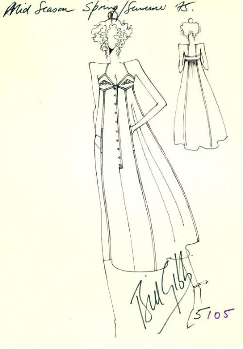 Drawing of Dress for the Spring/Summer 1975 Collection