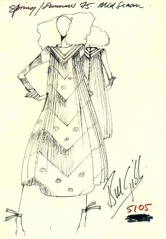 Drawing of Dress for the Spring/Summer 1975 Collection