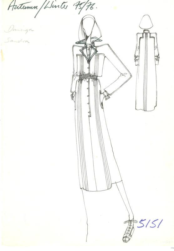 Multidrawing of Dresses, Tops and Skirts for the Autumn/Winter 1975/1976 Collection