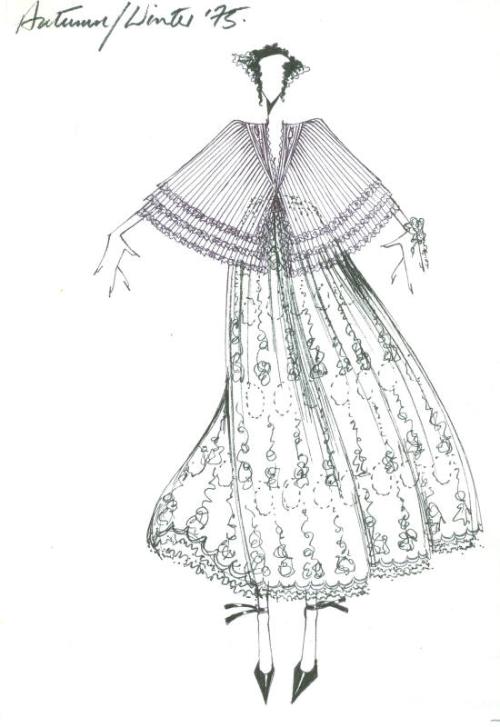 Drawing of Dress for the Autumn/Winter 1975 Collection