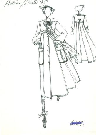 Drawing of Coat for the Autumn/Winter 1975 Collection