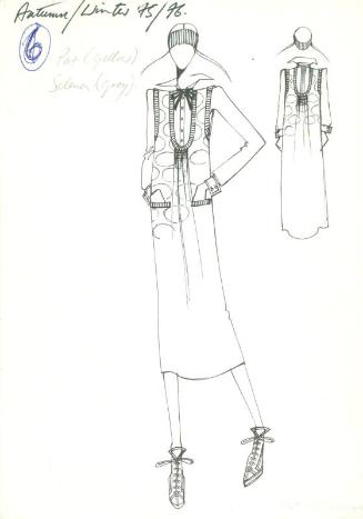 Drawing of Pinafore and Blouse for the Autumn/Winter 1975 Collection