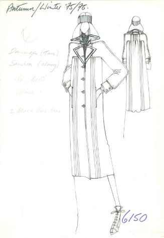 Drawing of Coat for the Autumn/Winter 1975 Collection