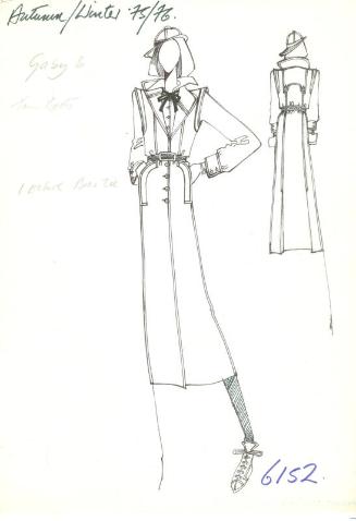 Drawing of Coat for the Autumn/Winter 1975 Collection