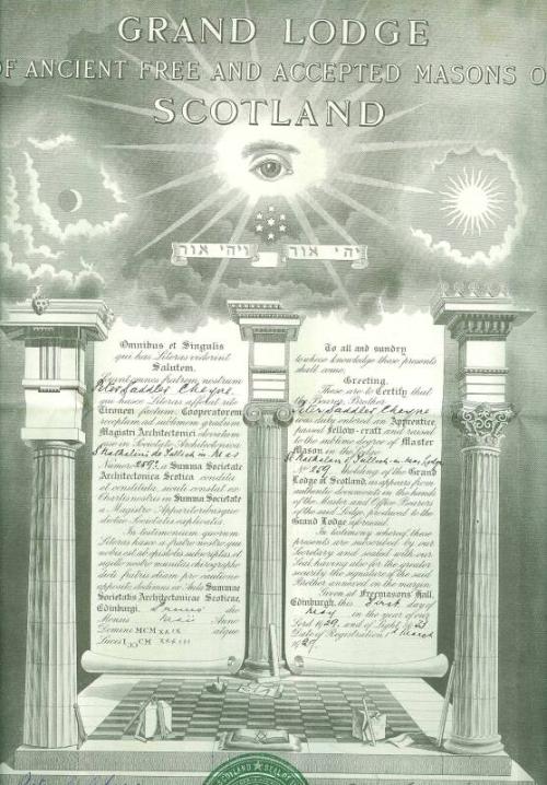 Certificate of Attainment of Degree of Master Mason – Works – eMuseum