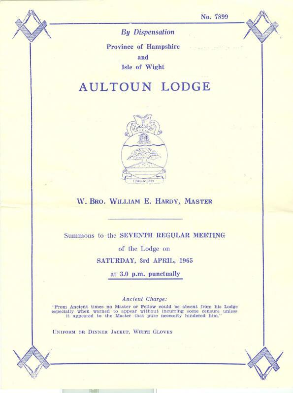 Summons to Attend Lodge Meeting