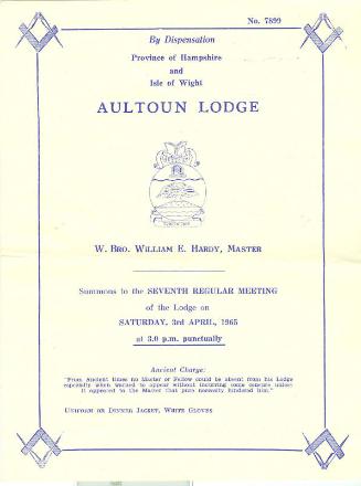 Summons to Attend Lodge Meeting