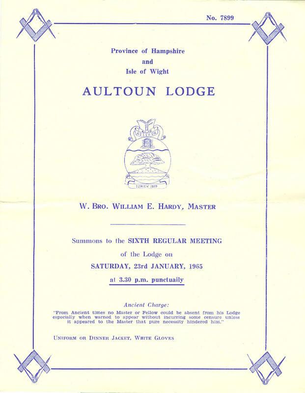 Summons to Attend Lodge Meeting