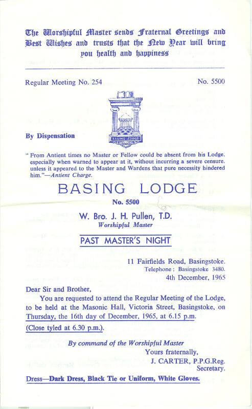 Summons to Attend Lodge Meeting