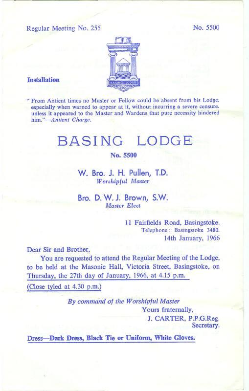 Summons to Attend Lodge Meeting