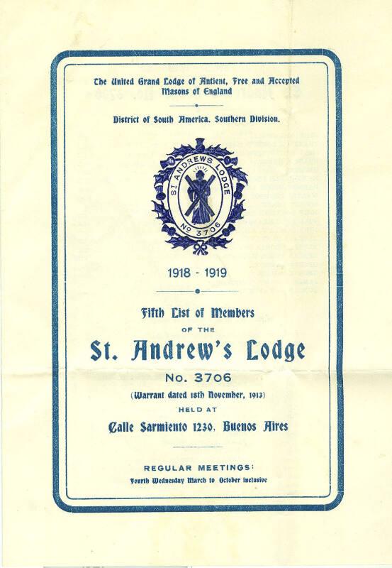 List of Members of St. Andrew's Lodge, Buenos Aires