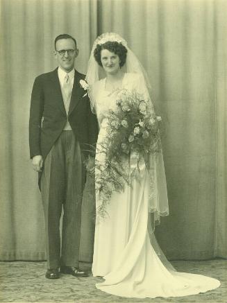 Studio Wedding Photograph of Mr & Mrs David Walker