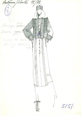 Drawing of Cardigan and Dress for the Autumn/Winter 1975 Collection