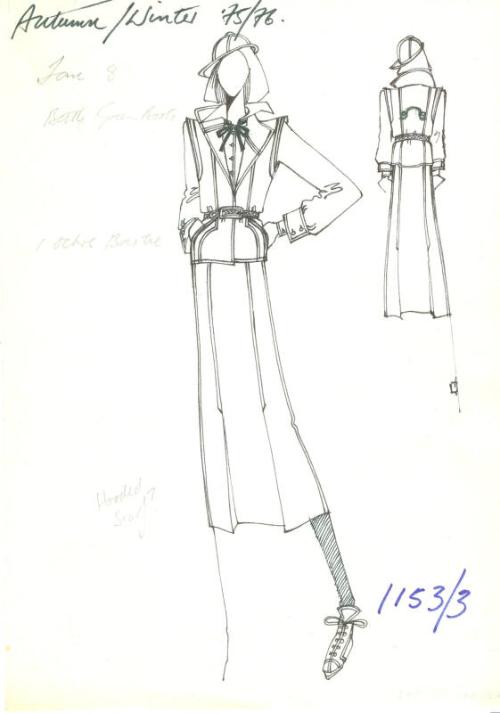 Drawing of Jacket and Skirt for the Autumn/Winter 1975 Collection