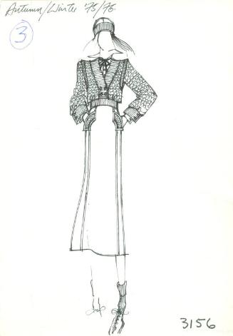 Drawing of Cardigan and Skirt for the Autumn/Winter 1975/1976 Collection