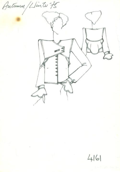 Drawing of Blouse for the Autumn/Winter 1975 Collection