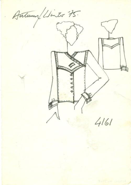 Drawing of Blouse for the Autumn/Winter 1975 Collection