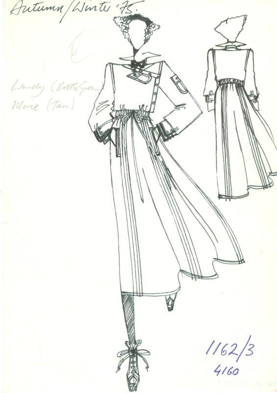 Drawing of Top and Skirt for the Autumn/Winter 1975 Collection