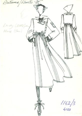 Drawing of Top and Skirt for the Autumn/Winter 1975 Collection