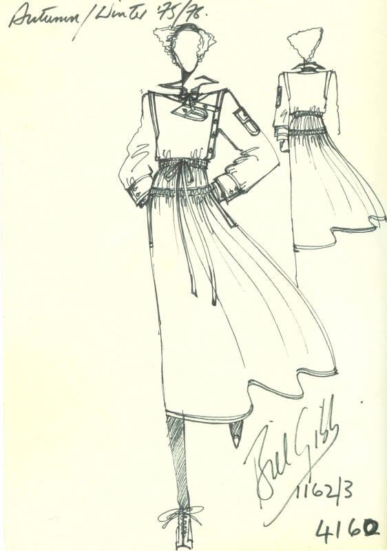 Drawing of Top and Skirt for the Autumn/Winter 1975/1976 Collection