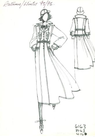 Drawing of Coat for the Autumn/Winter 1975/1976 Collection