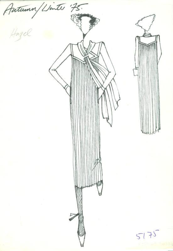 Drawing of Dress for the Autumn/Winter 1975 Collection