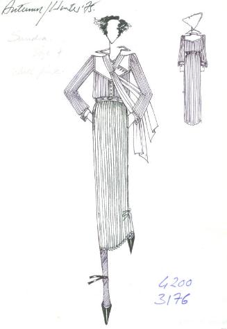 Drawing of Top and Skirt for the Autumn/Winter 1975 Collection